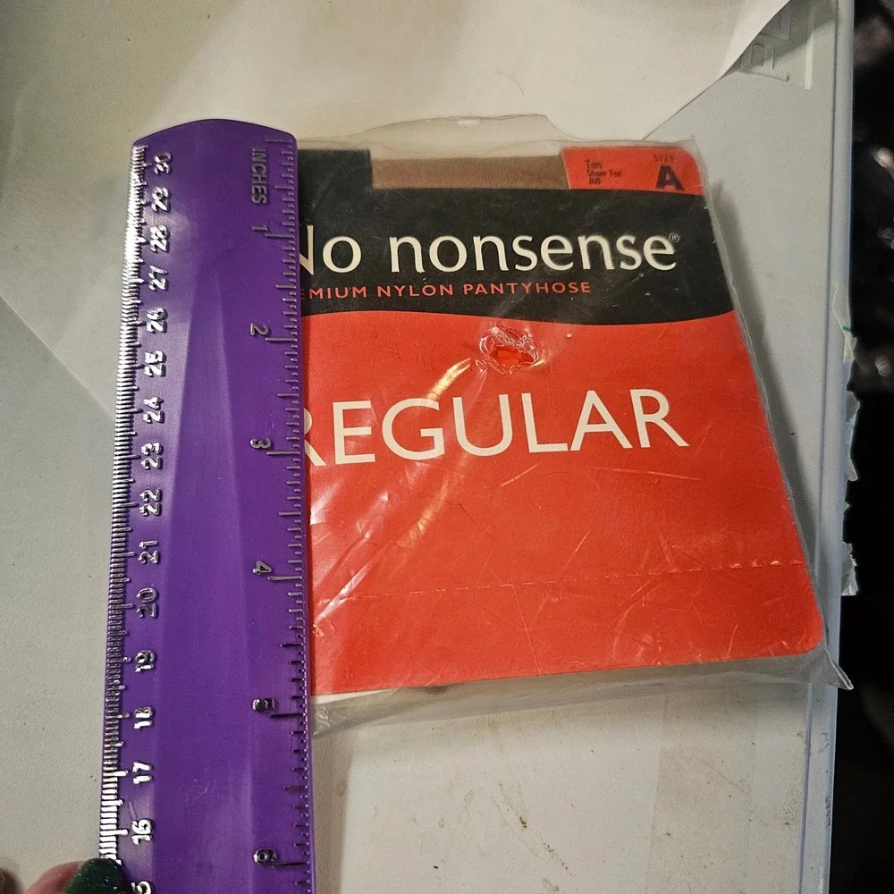 Vintage No nonsense Premium Nylon Pantyhose Tan Sheer Toe Size A Regular USA